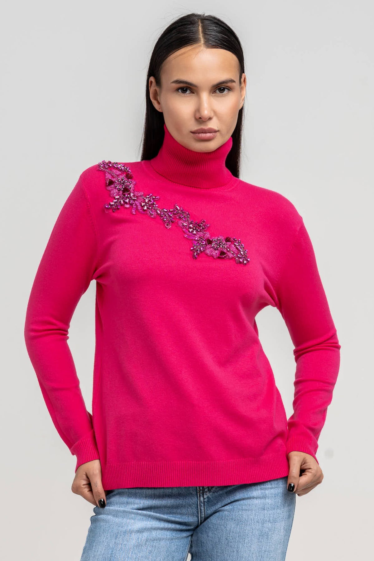 Maglia Collo Alto Nina Rosa