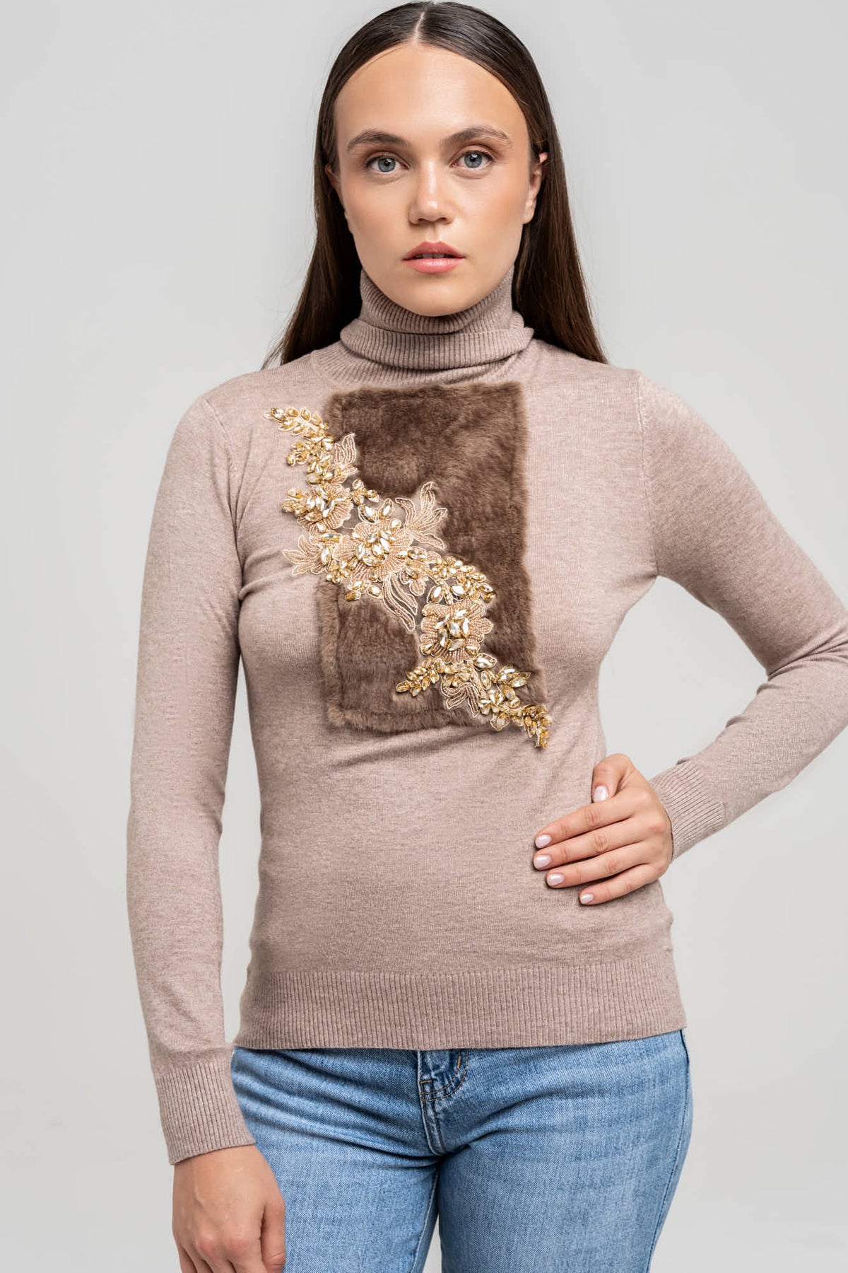 Maglia Collo Alto Danny Beige