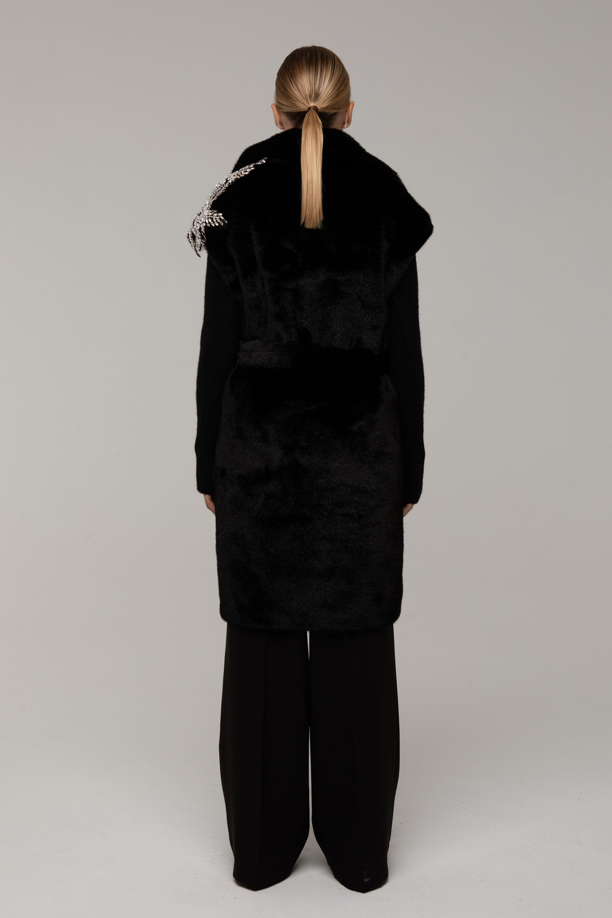 Cappotto Pelliccia Livia Nera - spazio ventidue