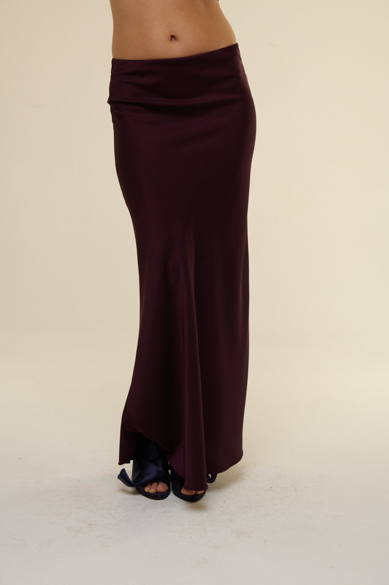Gonna Satin Prugna - 22 Spazio Boutique