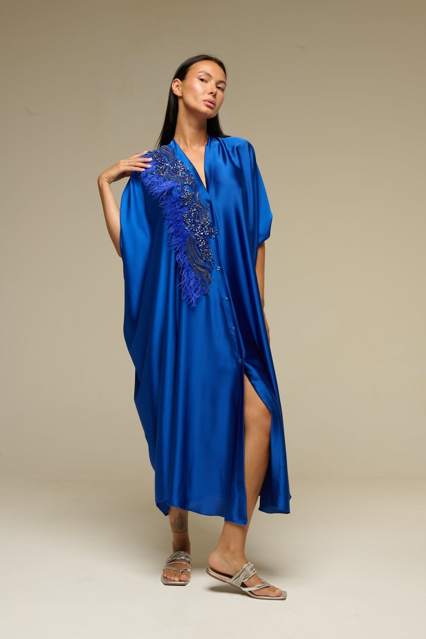 Caftano Blu Shine - 22 Spazio Boutique