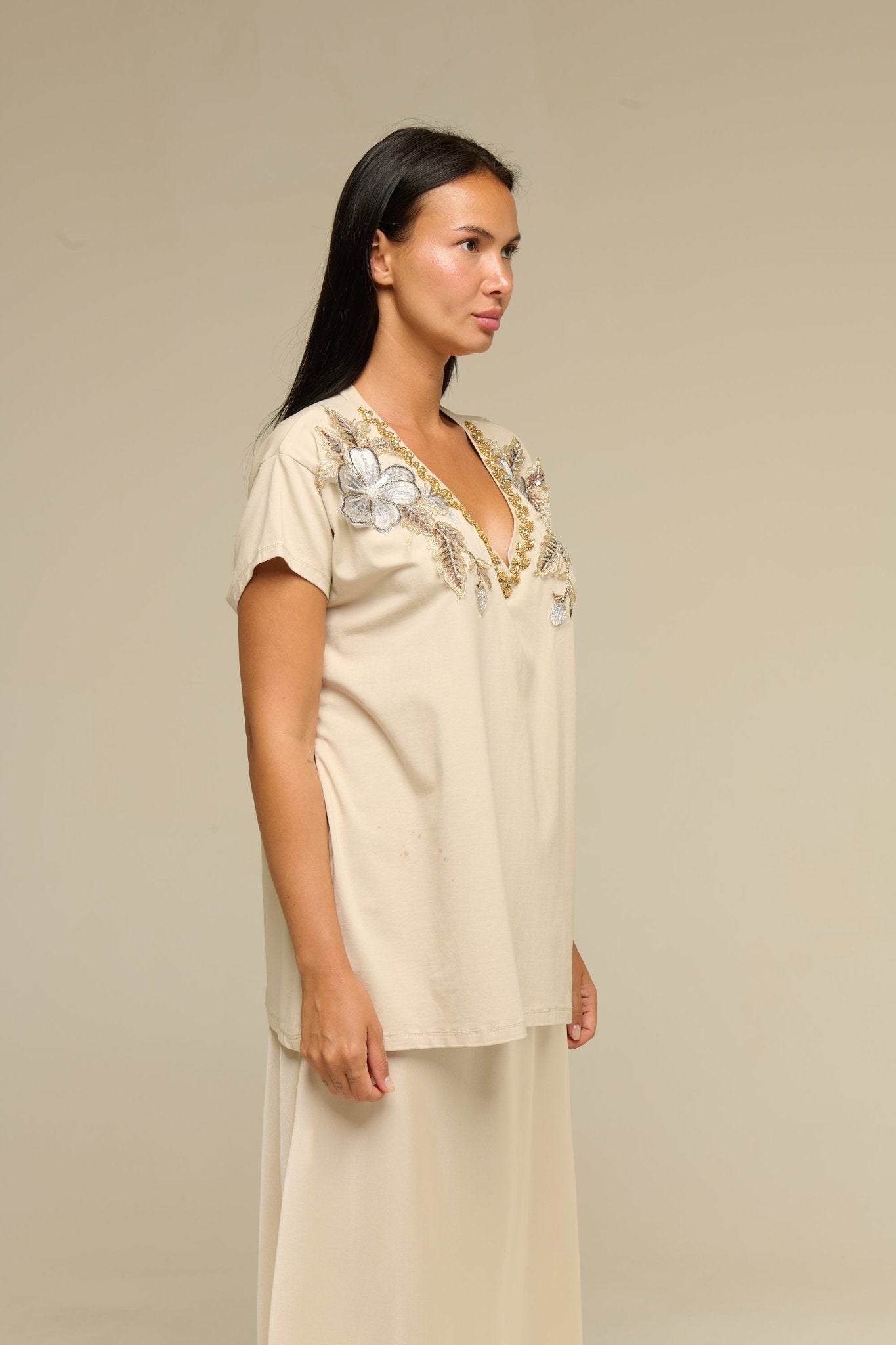 T-Shirt Beige Harrie - 22 Spazio Boutique