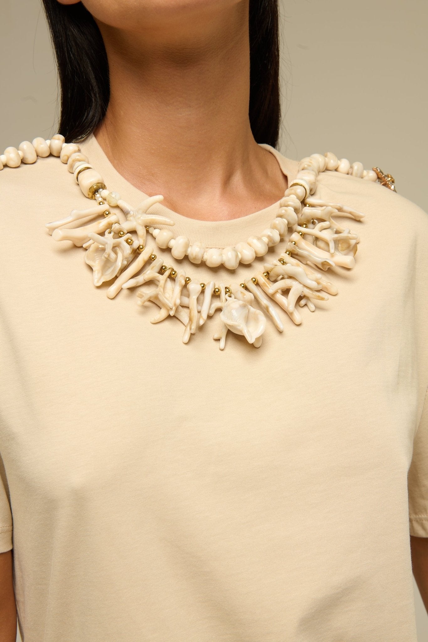 T-Shirt Beige Coral - 22 Spazio Boutique