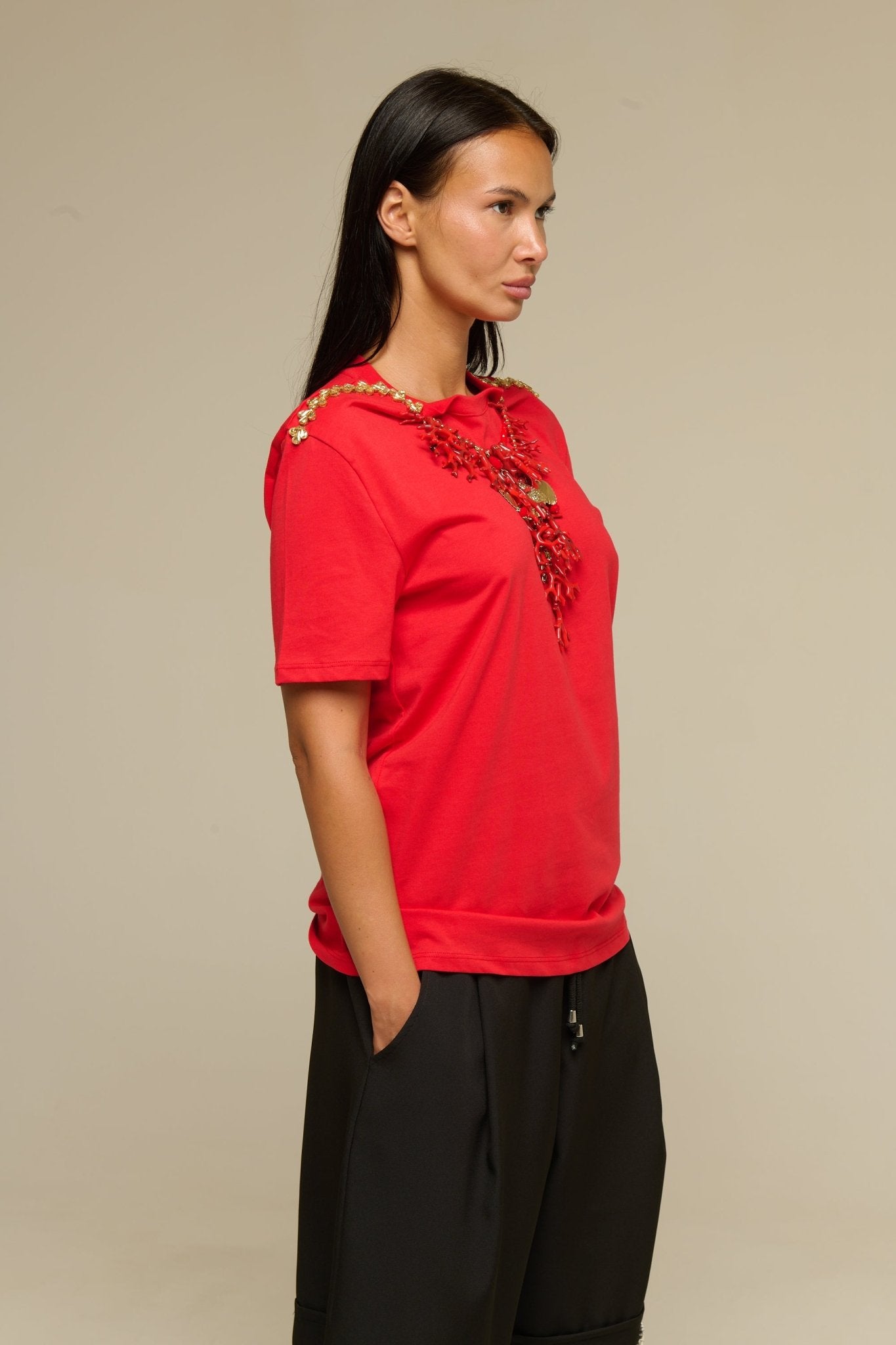 T-Shirt Rossa Coral - 22 Spazio Boutique