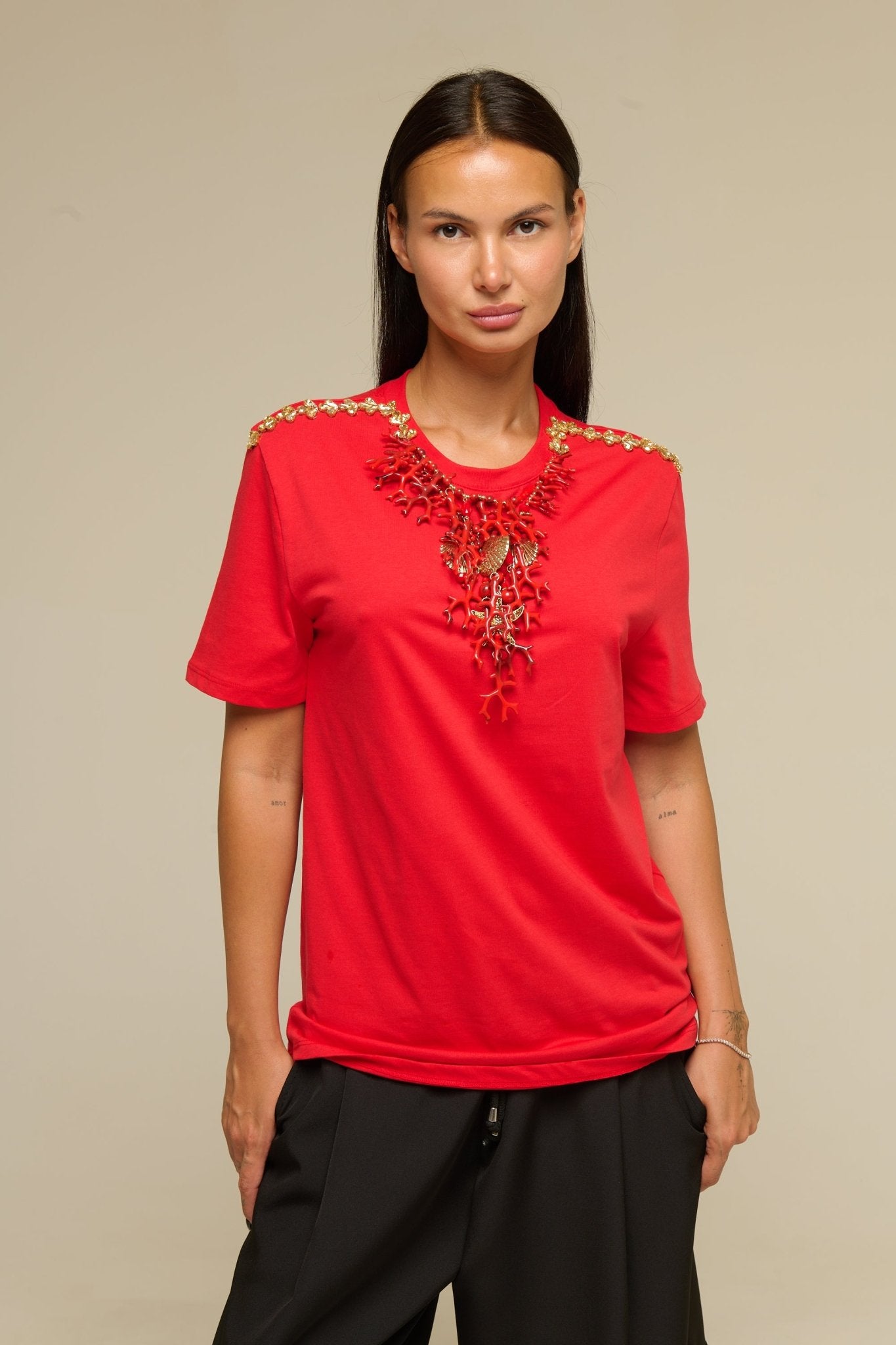 T-Shirt Rossa Coral - 22 Spazio Boutique