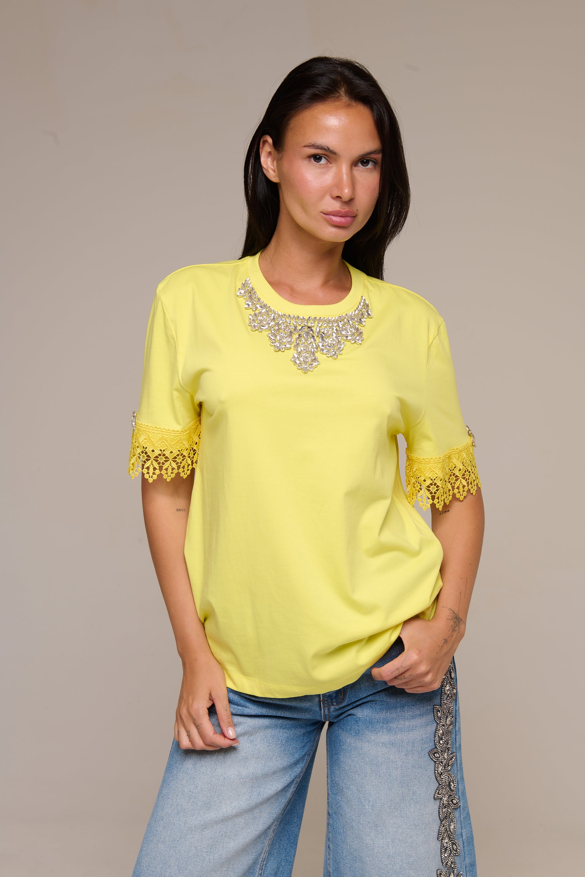 T-Shirt Gialla Lace