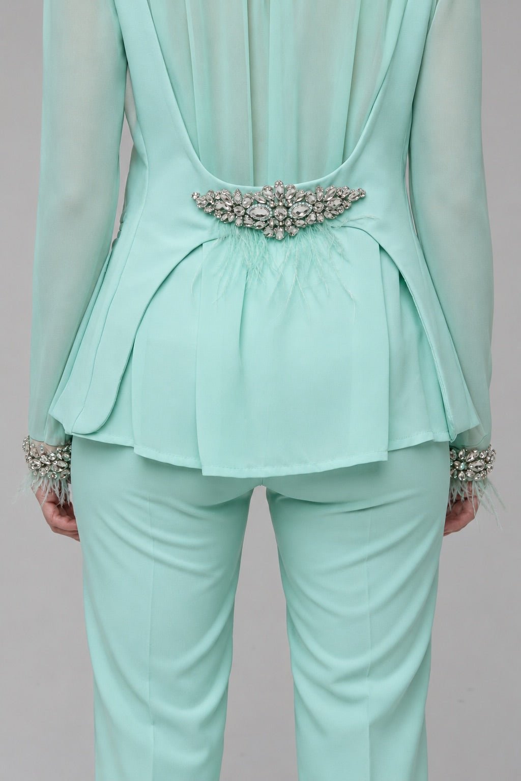 Tailleur Chiffon Verde Tiffany - spazio ventidue