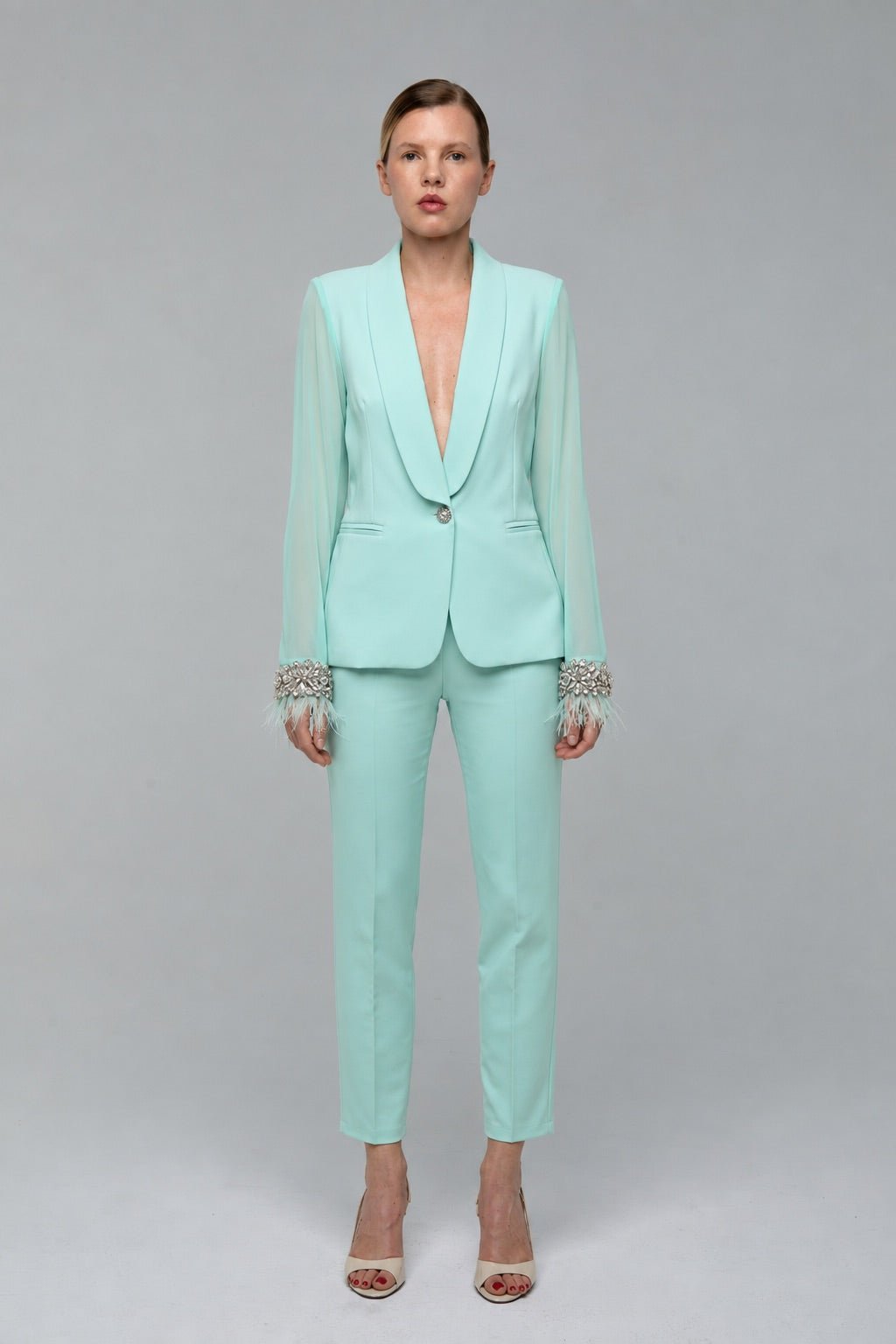 Tailleur Chiffon Verde Tiffany - spazio ventidue