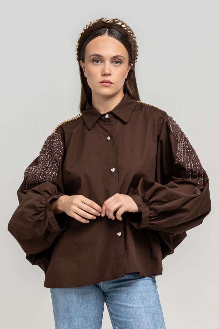 Camicia Leony Marrone