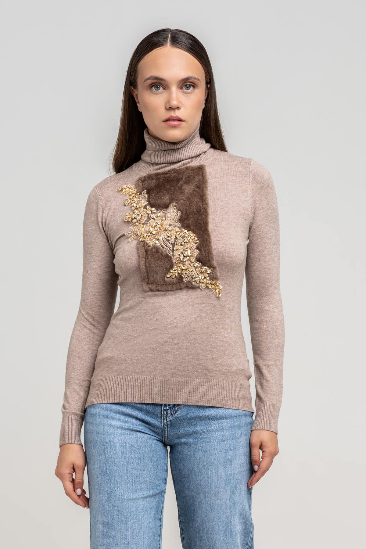 Maglia Collo Alto Danny Beige