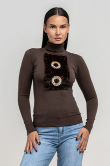 Maglia Collo Alto Evan Marrone