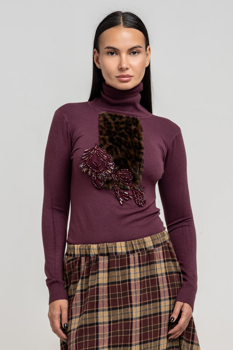 Maglia Collo Alto Lyndy Vino