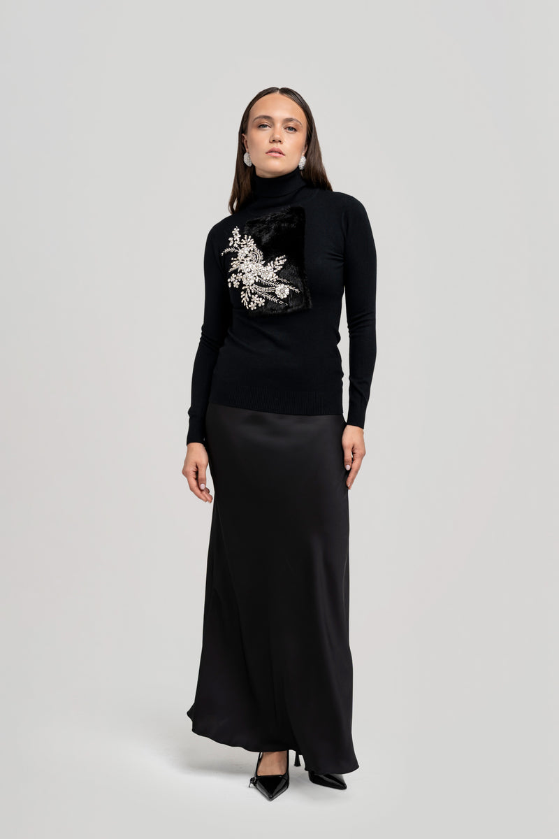Maglia Collo Alto Georgie Nera - Spazio22