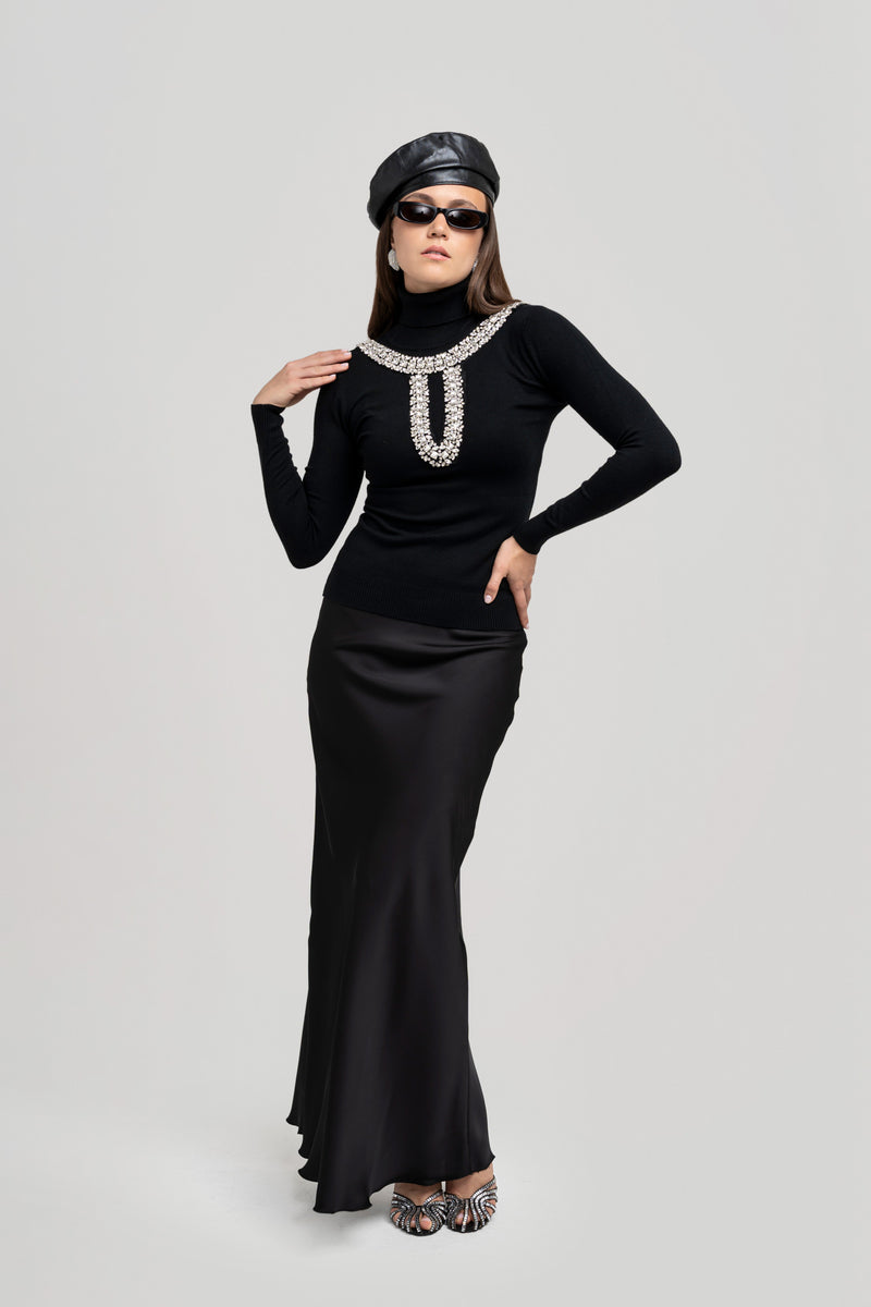 Maglia Collo Alto Winter Nera - Spazio22