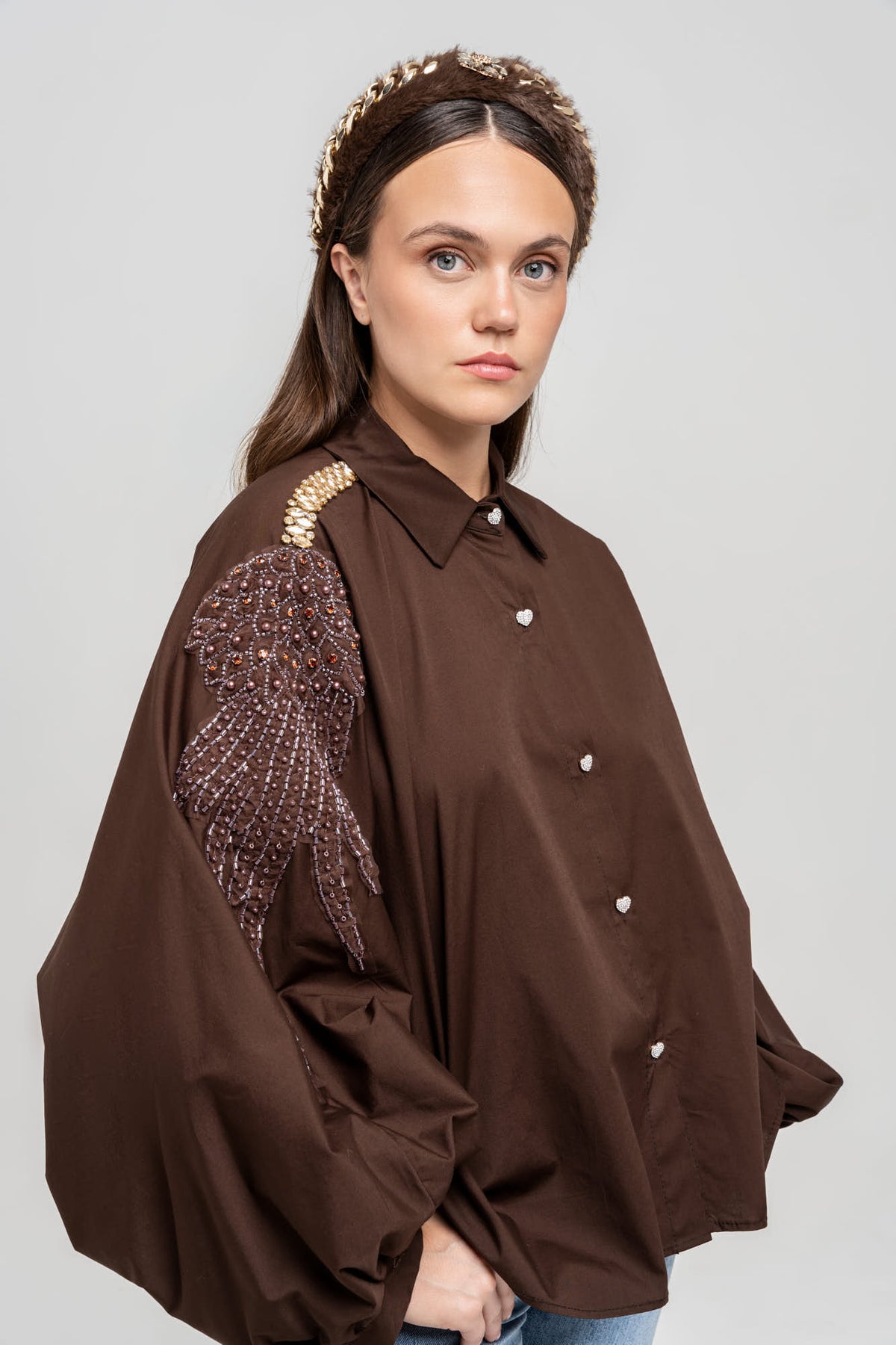 Camicia Leony Marrone