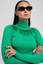 Maglia Collo Alto Leaf Verde