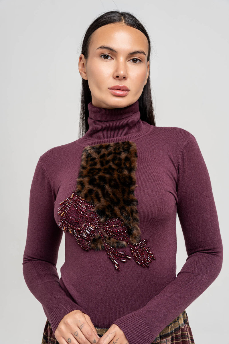 Maglia Collo Alto Lyndy Vino