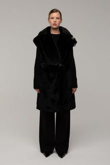 Cappotto Pelliccia Livia Nera - spazio ventidue