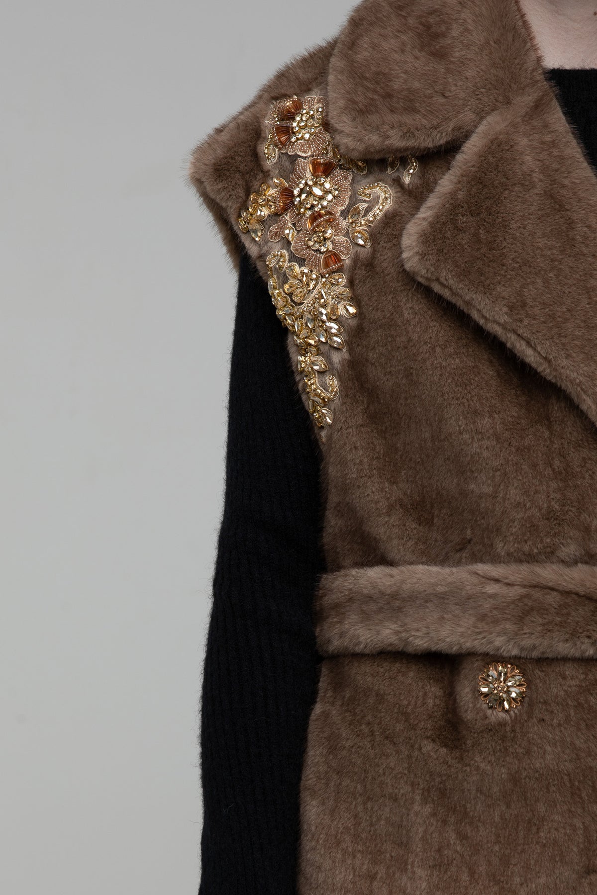Cappotto Pelliccia Lucy Marrone - spazio ventidue