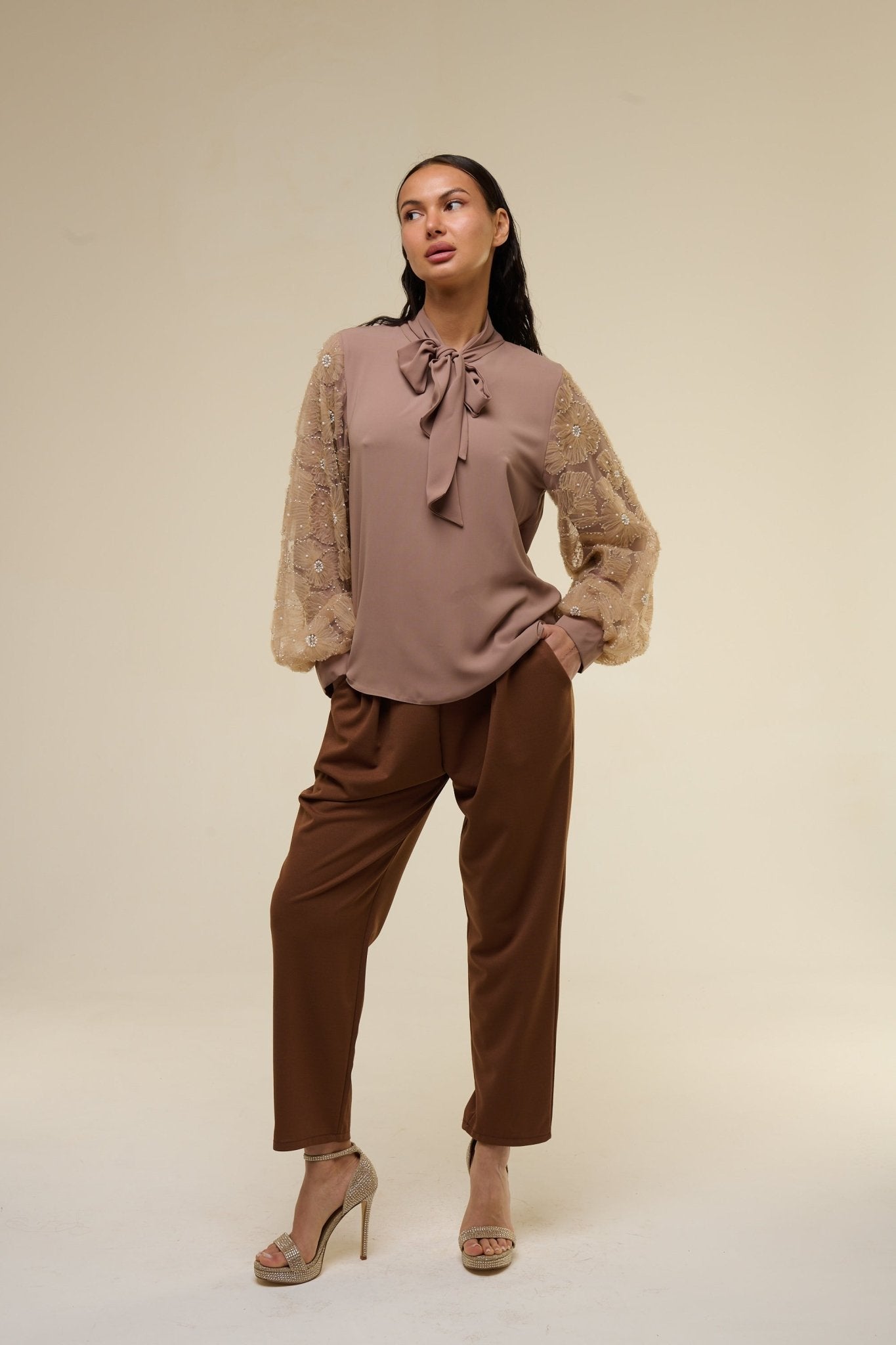 Camicia Brown Flower - 22 Spazio Boutique