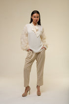Camicia Cream Flower - 22 Spazio Boutique