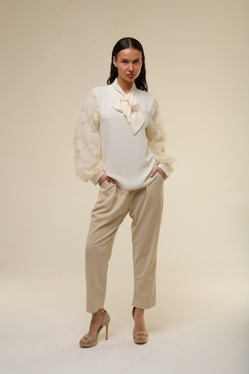 Camicia Cream Flower - 22 Spazio Boutique