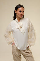 Camicia Cream Flower - 22 Spazio Boutique