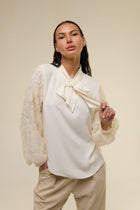 Camicia Cream Flower - 22 Spazio Boutique