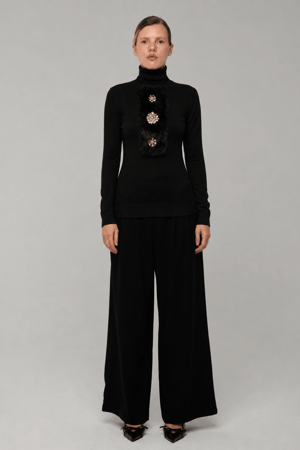 Maglia ColloAlto Greta Nera - spazio ventidue