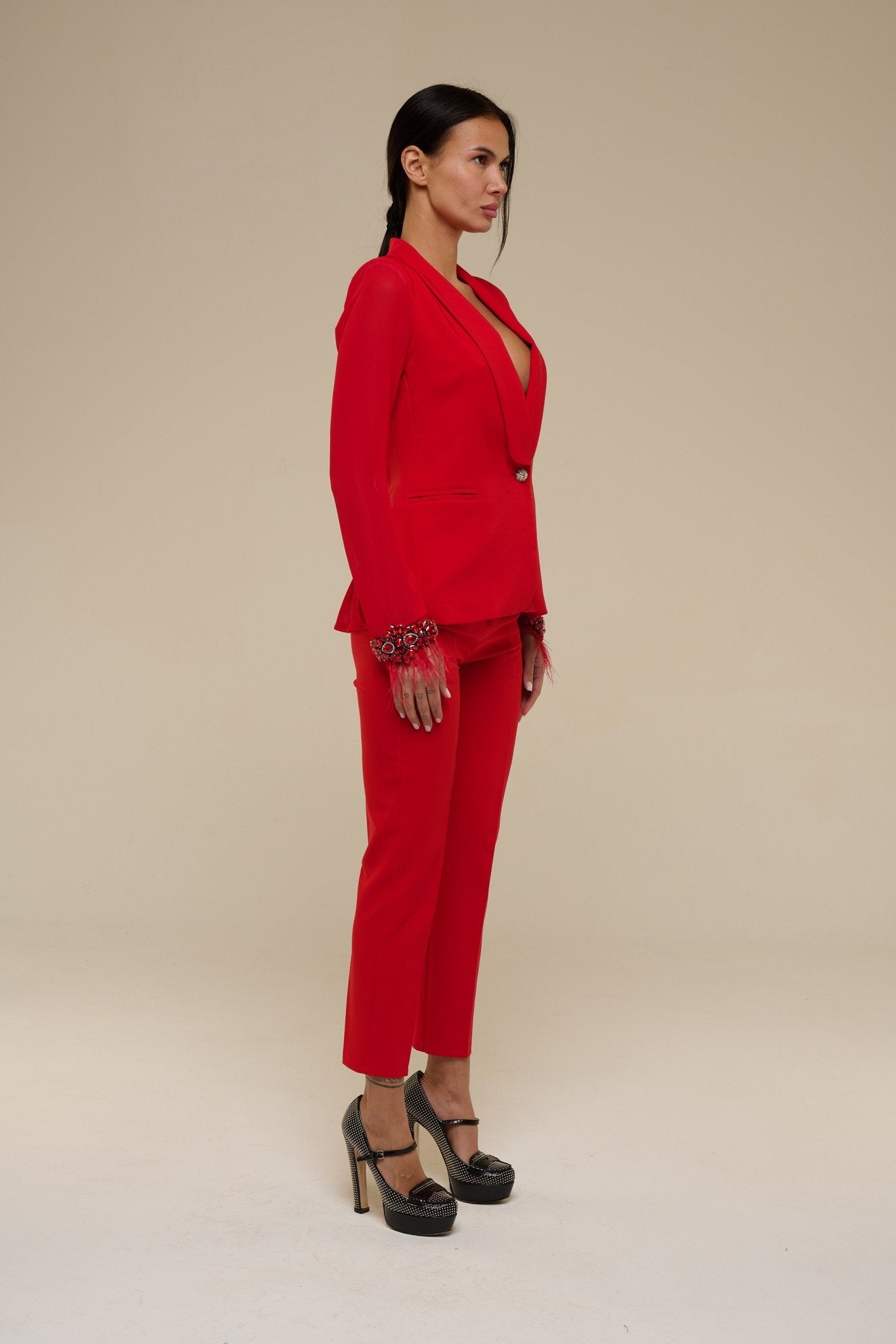 Tailleur Chiffon Rosso - 22 Spazio Boutique