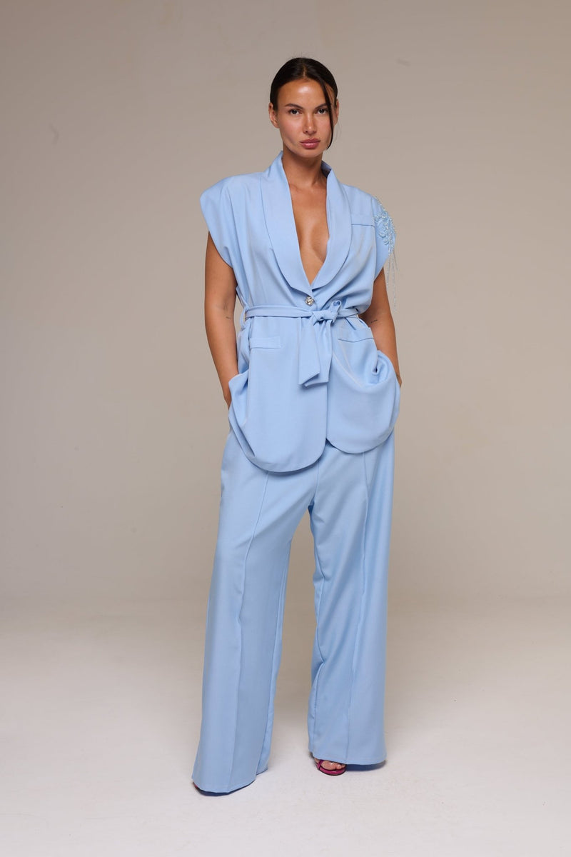Completo Smanicato Celeste Ida - 22 Spazio Boutique