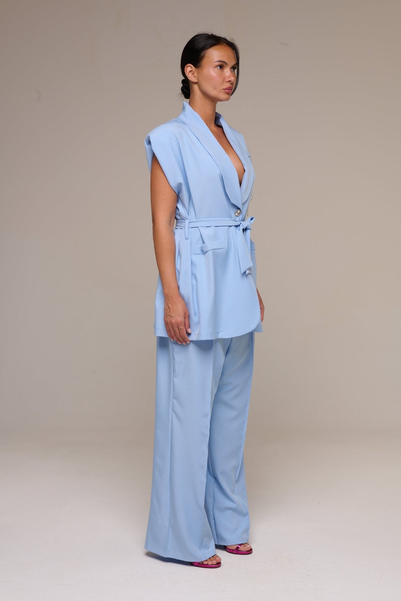 Completo Smanicato Celeste Ida - 22 Spazio Boutique