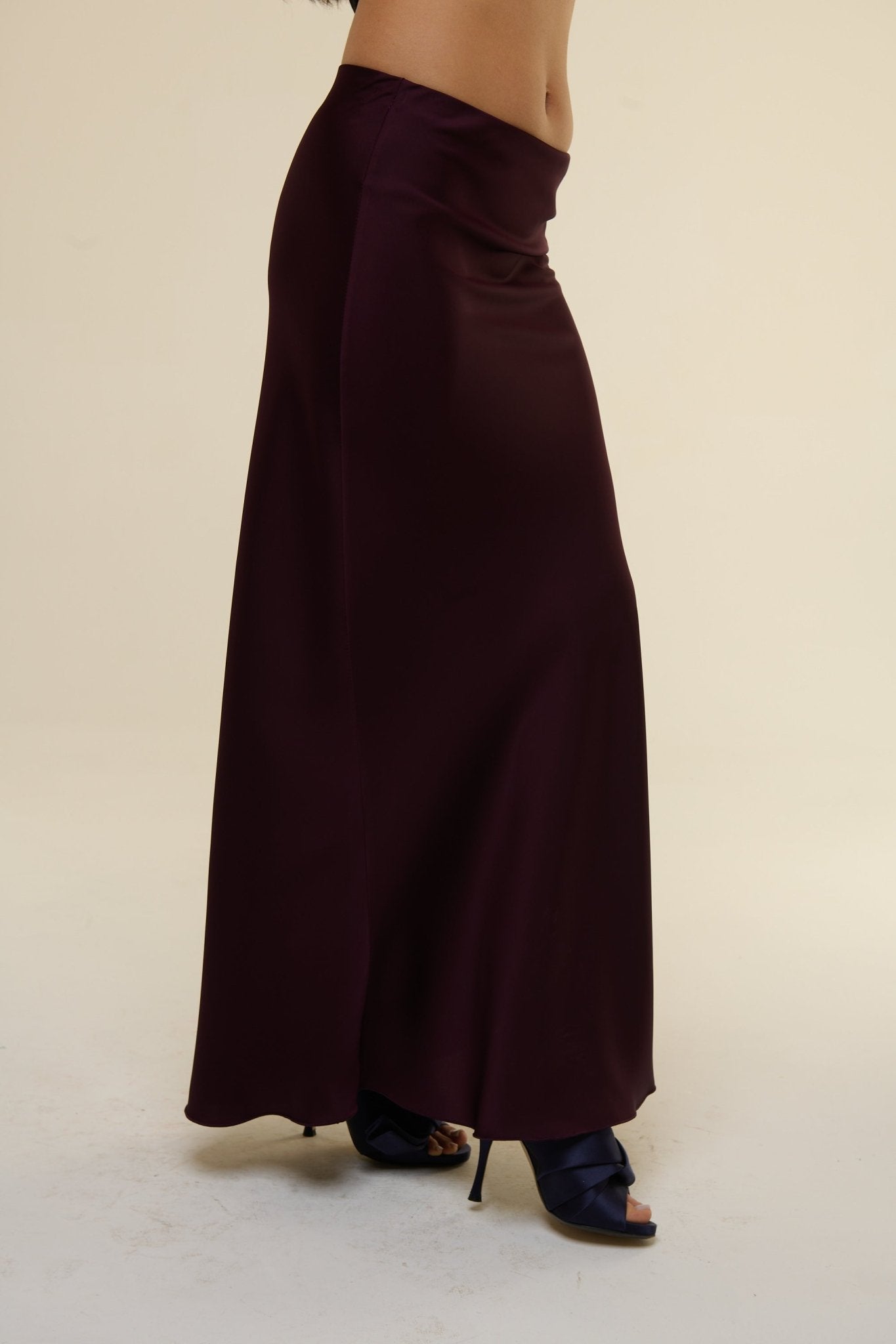 Gonna Satin Prugna - 22 Spazio Boutique