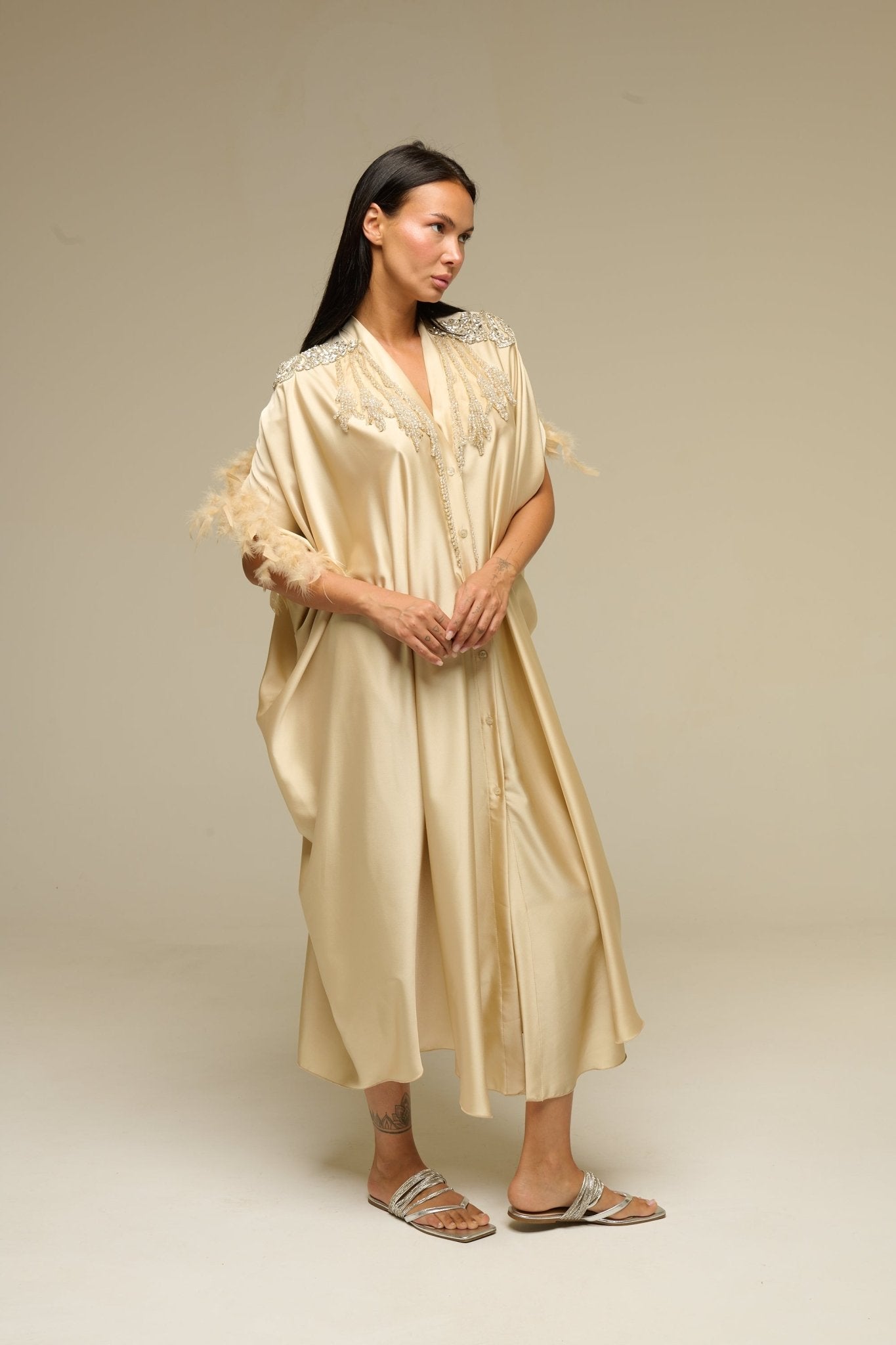 Caftano Beige Gems - 22 Spazio Boutique