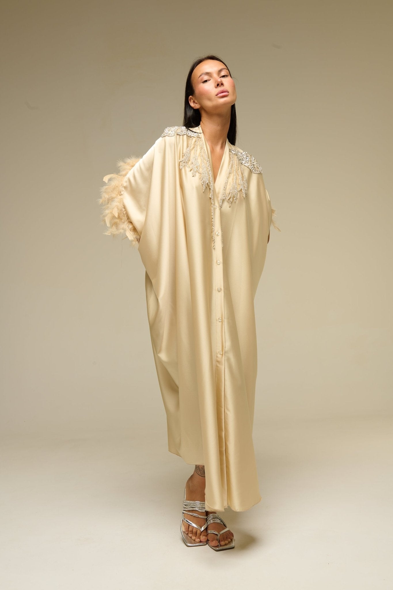 Caftano Beige Gems - 22 Spazio Boutique