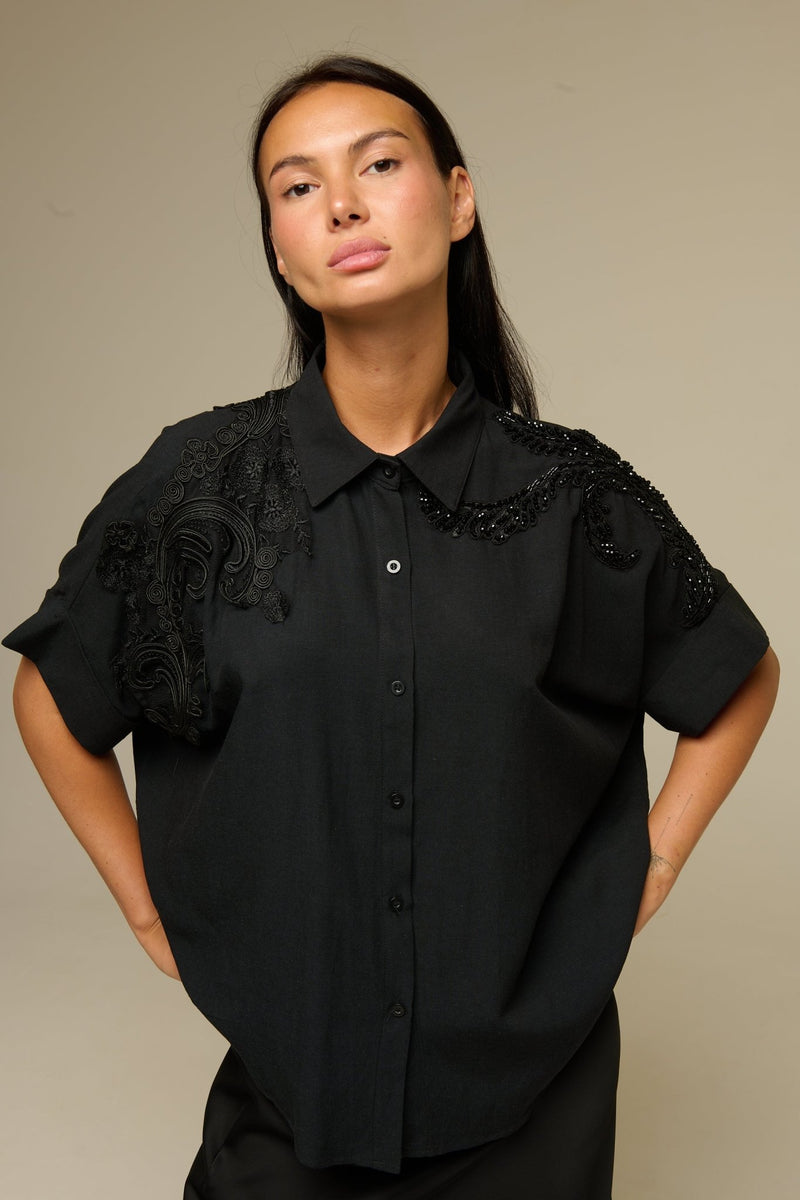 Camicia Nera Shelby - 22 Spazio Boutique