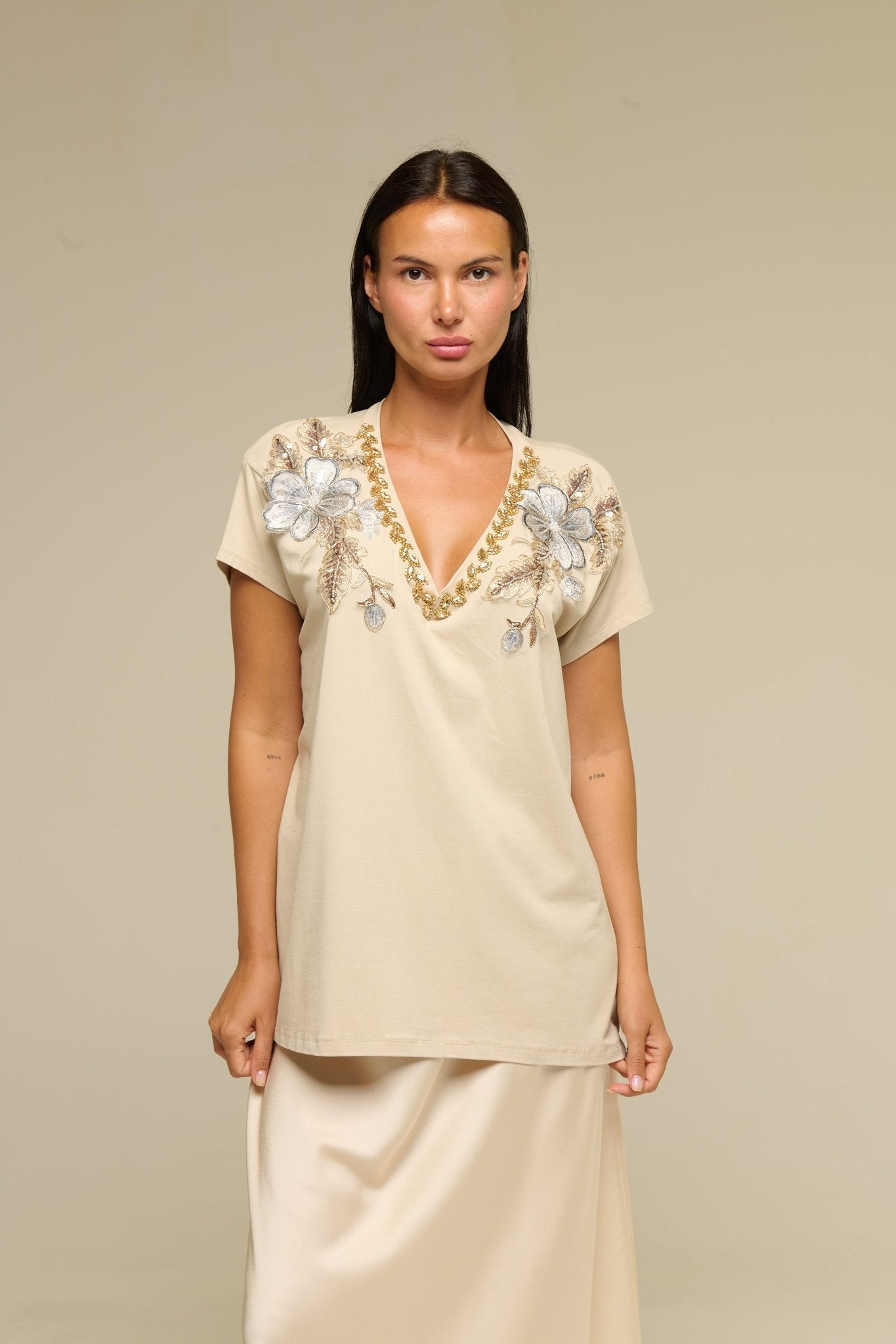 T-Shirt Beige Harrie - 22 Spazio Boutique