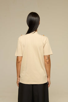 T-Shirt Beige Coral - 22 Spazio Boutique