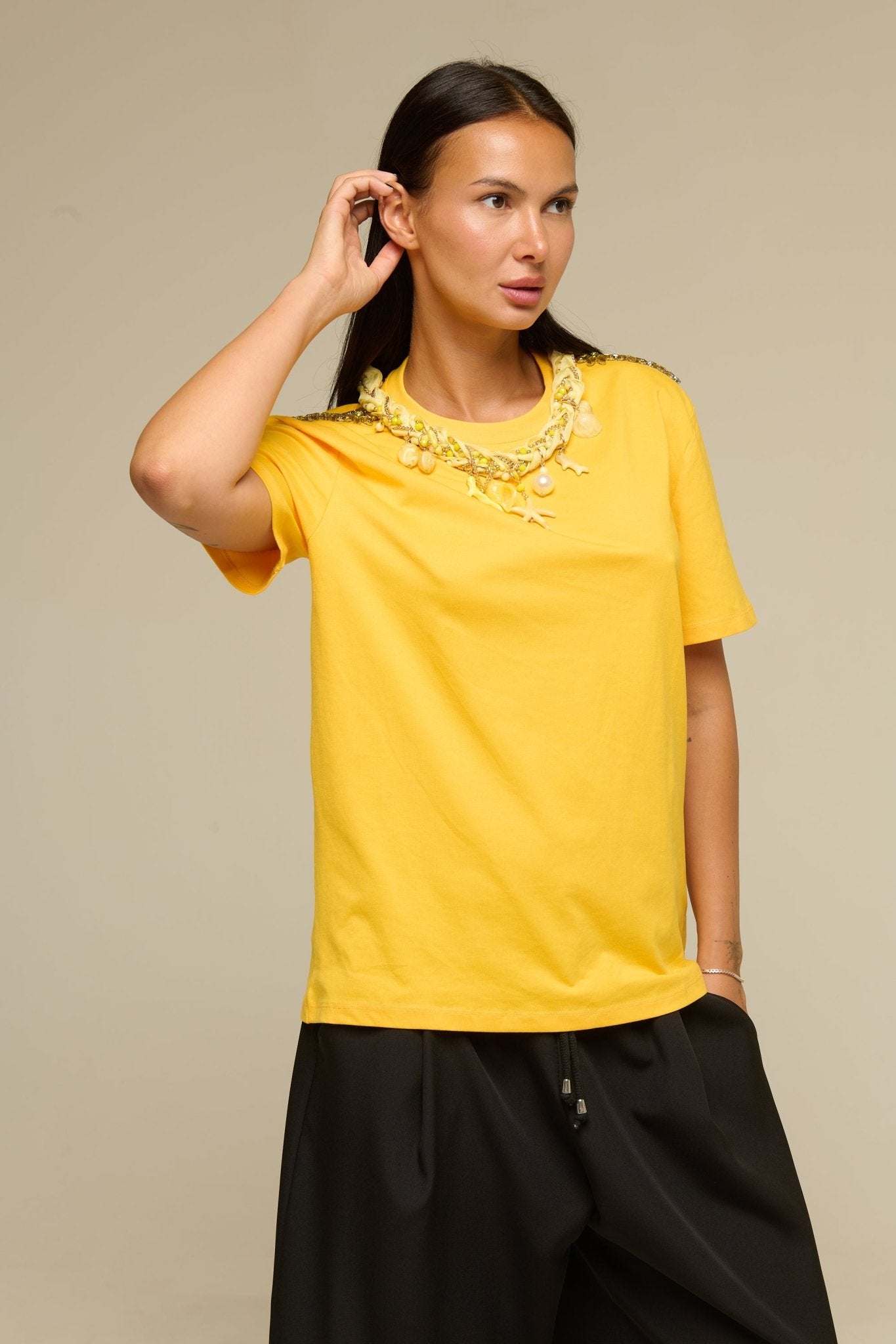 T-Shirt Gialla Coral - 22 Spazio Boutique