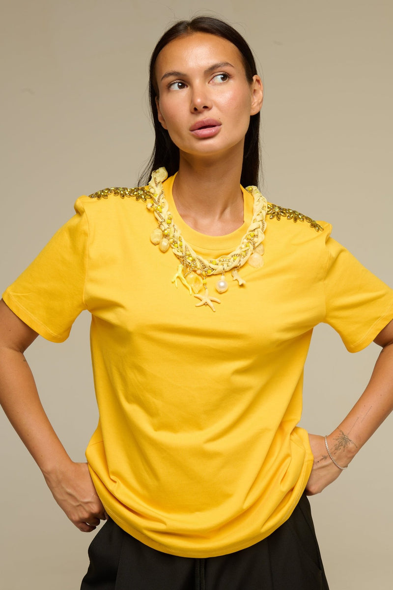 T-Shirt Gialla Coral - 22 Spazio Boutique