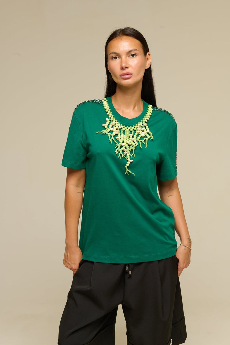 T-Shirt Verde Coral - 22 Spazio Boutique