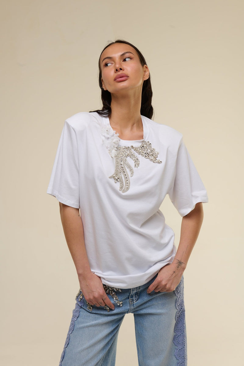 T-Shirt Bianca Gioiello - 22 Spazio Boutique