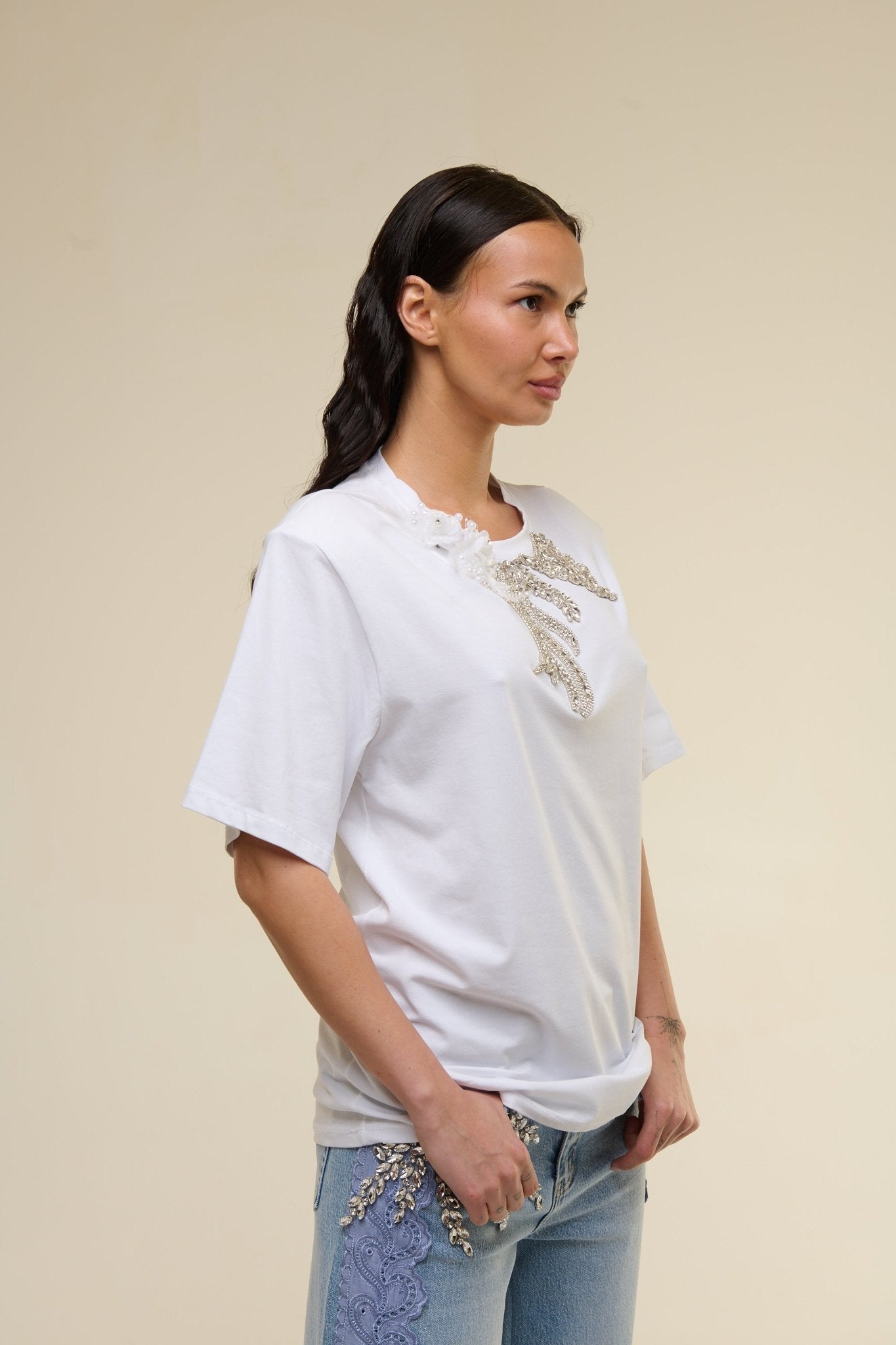 T-Shirt Bianca Gioiello - 22 Spazio Boutique