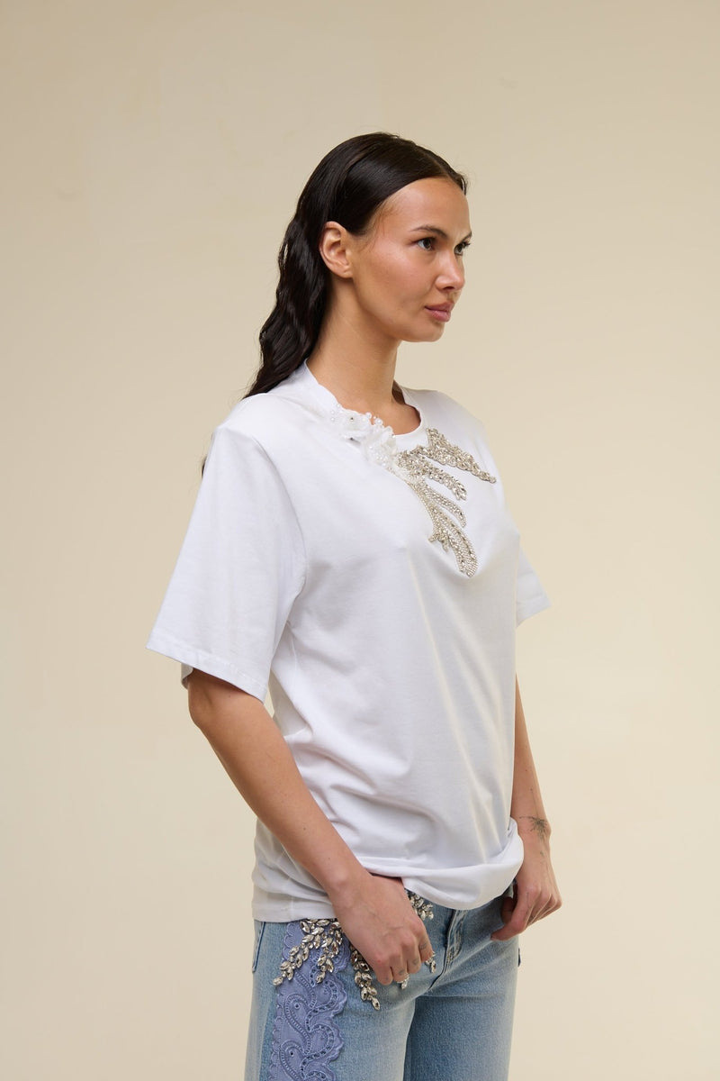 T-Shirt Bianca Gioiello - 22 Spazio Boutique