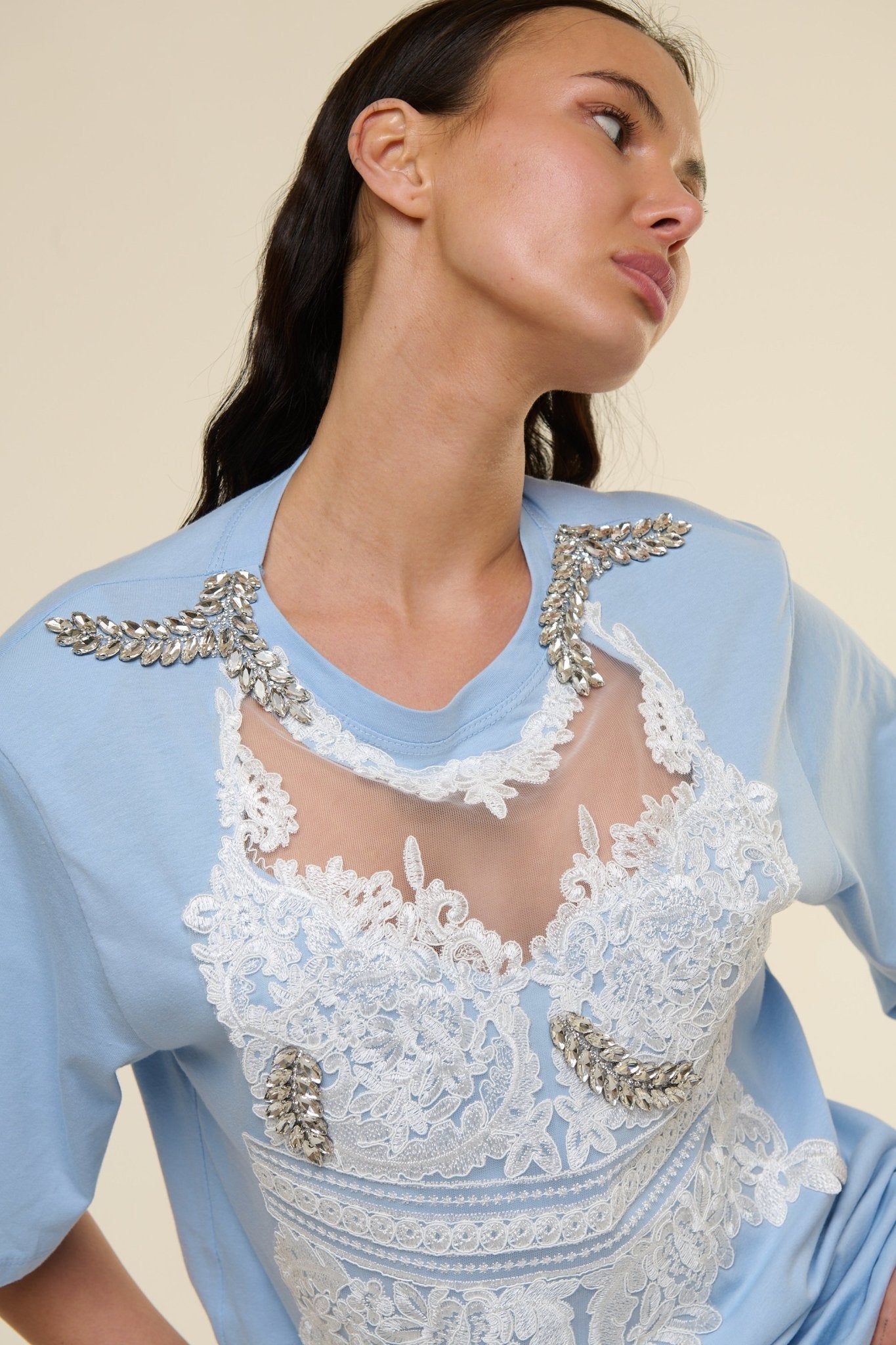 T-Shirt Azzurra Gioiello - 22 Spazio Boutique