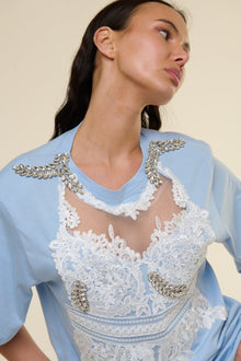 T-Shirt Azzurra Gioiello - 22 Spazio Boutique