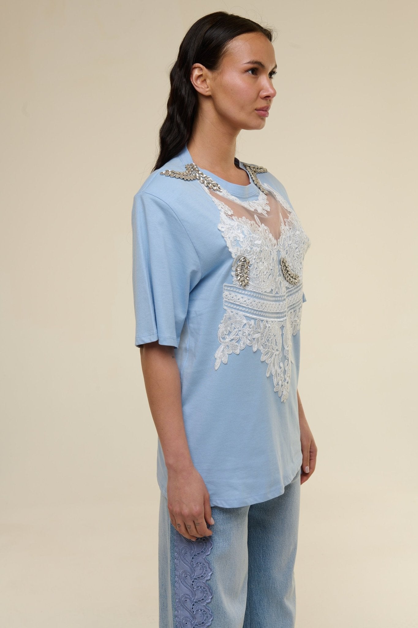 T-Shirt Azzurra Gioiello - 22 Spazio Boutique
