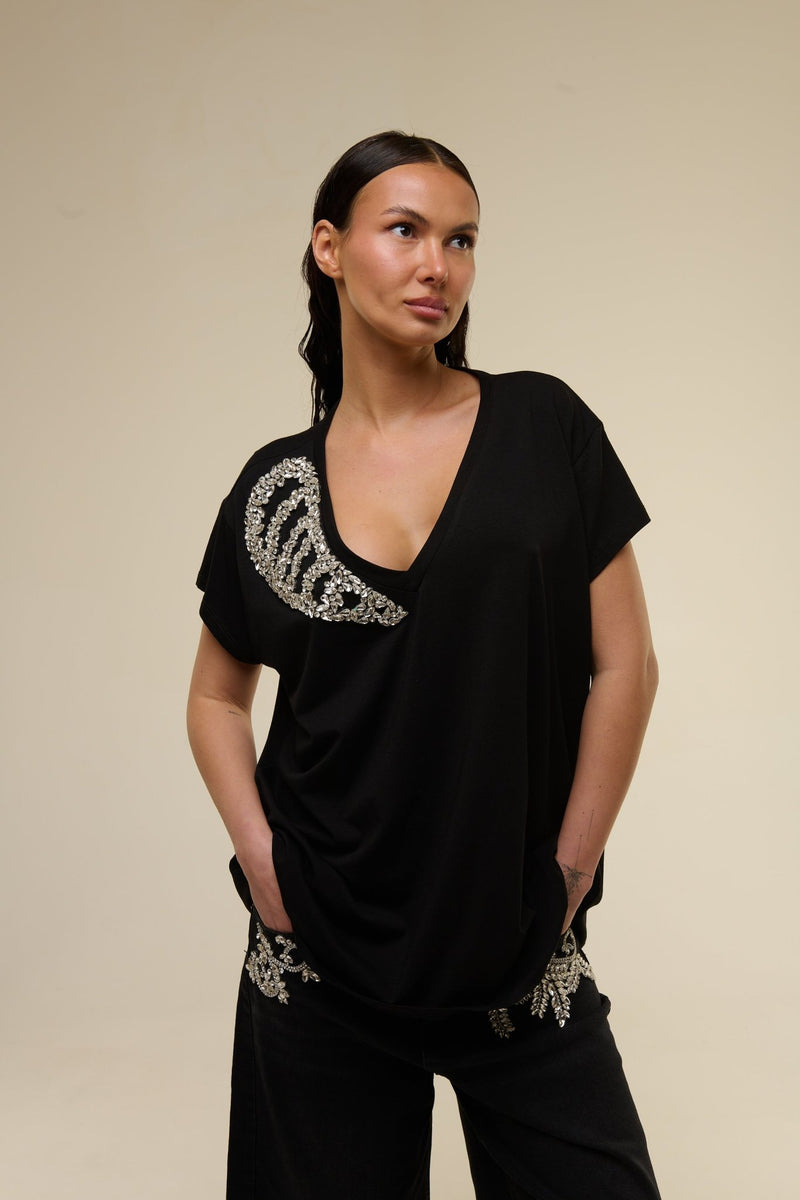 T-Shirt Vanya Nera - 22 Spazio Boutique