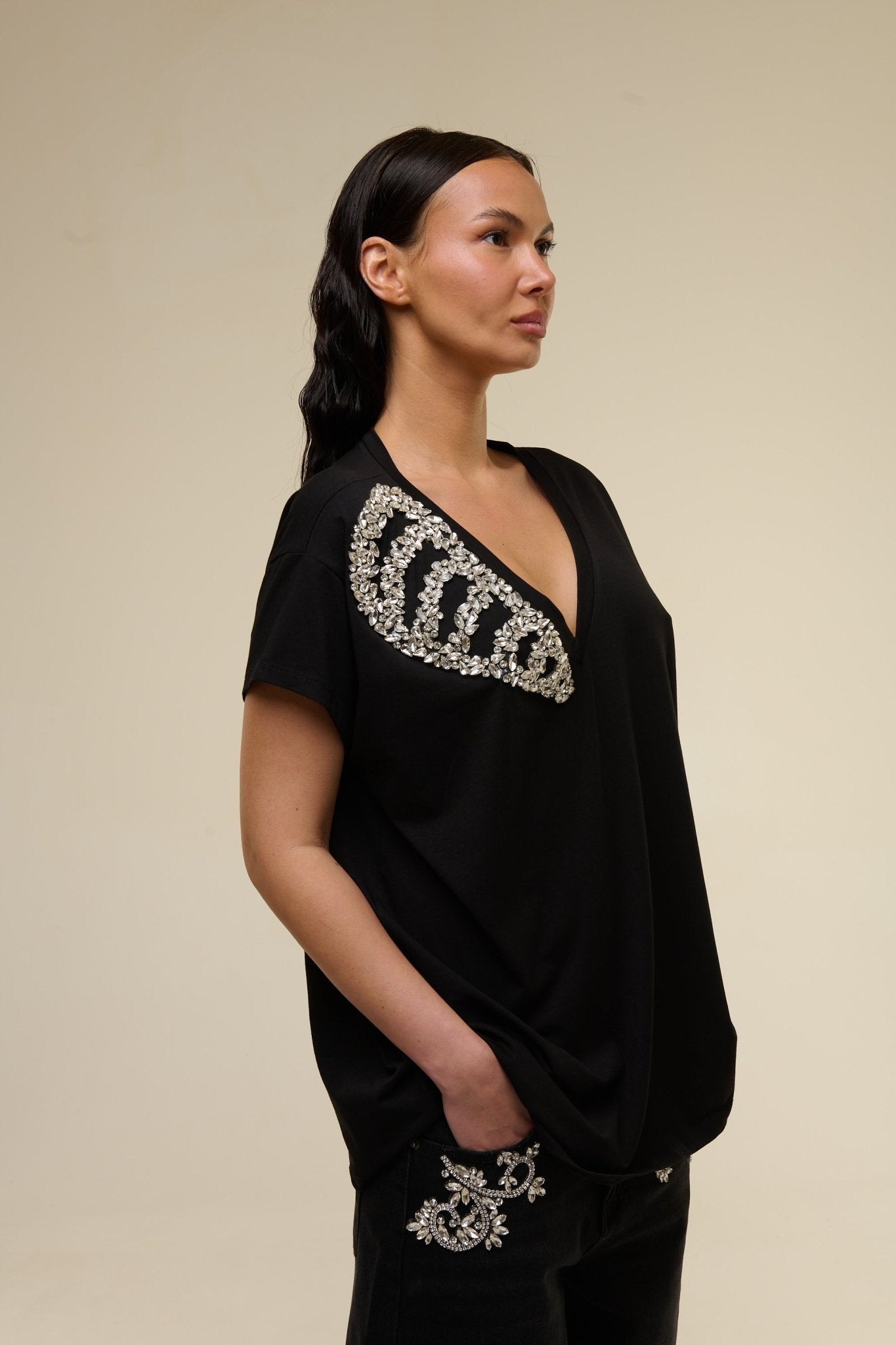 T-Shirt Vanya Nera - 22 Spazio Boutique