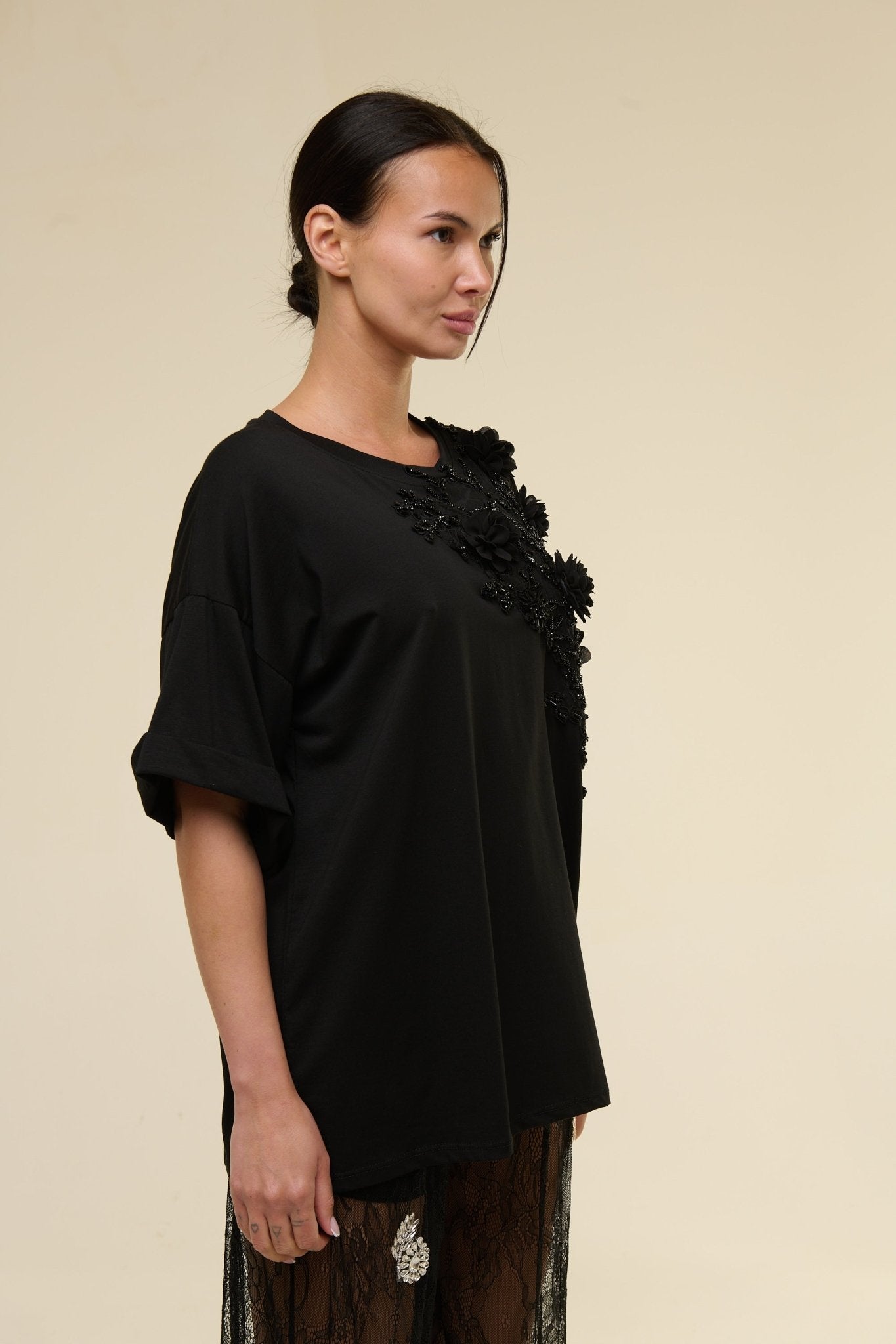 T-Shirt Nera Charlie - 22 Spazio Boutique
